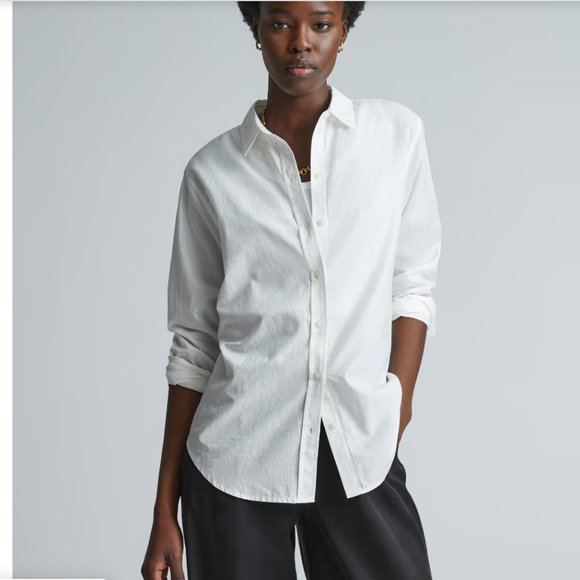 Everlane Tops - Everlane The Silky Cotton Relaxed Shirt Off-White Size 0 NWT